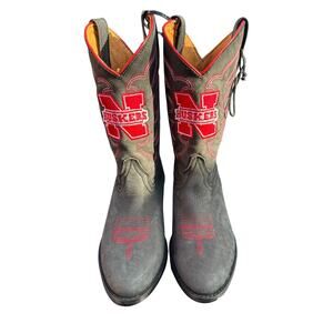 Nebraska Huskers Youth Cowboy Boots Someday Boots Black Red Leather Size 1